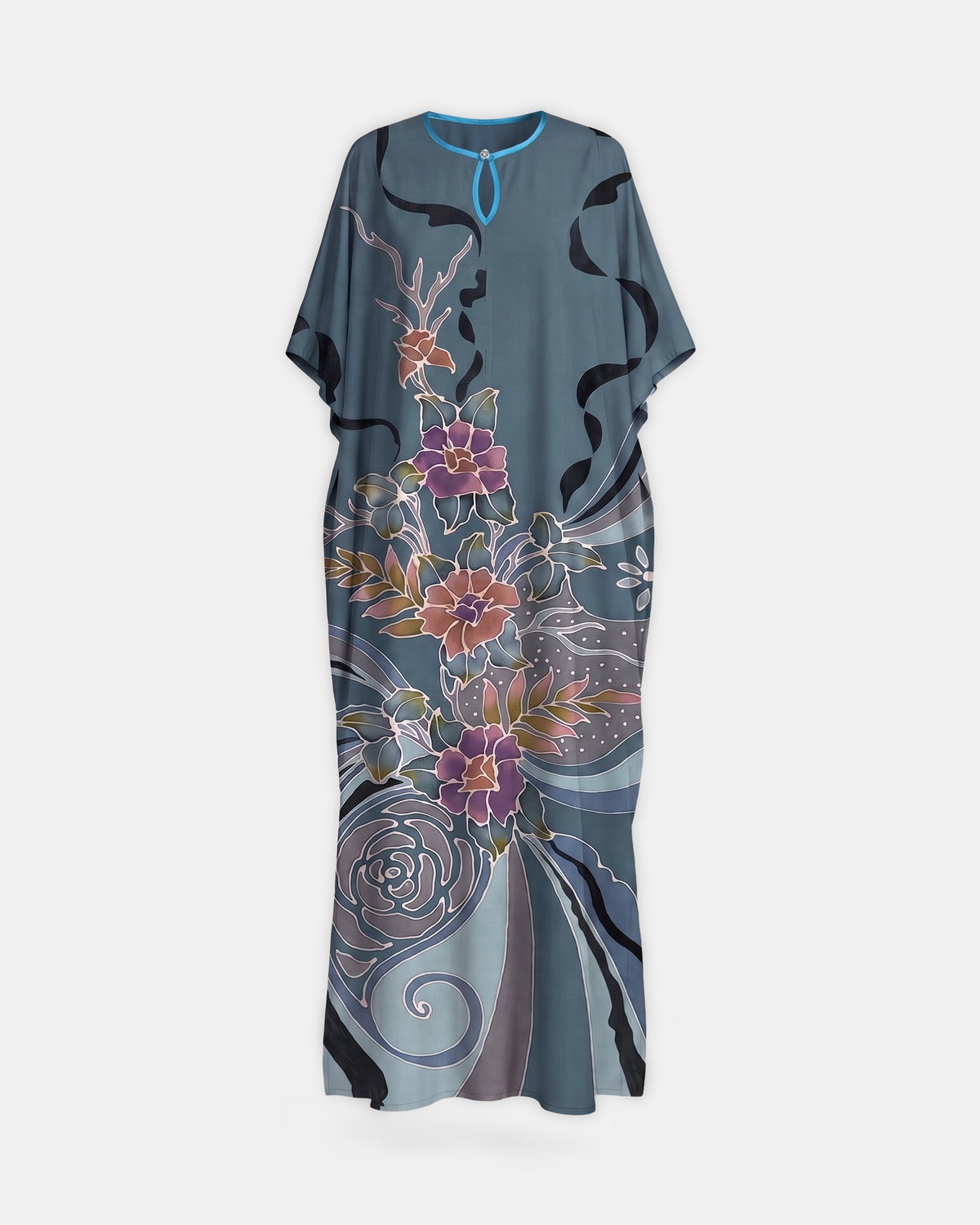 Kaftan Batik K13, Grey Blue